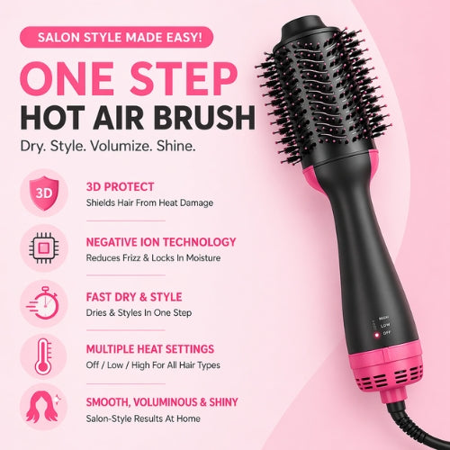 One Step Hot Air Brush (Dryer + Styler)